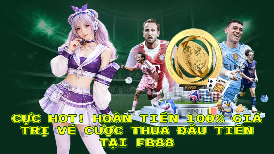 CỰC HOT HOÀN TIỀN 100 GIÁ TRỊ VÉ CƯỢC THUA ĐẦU TIÊN TẠI FB88